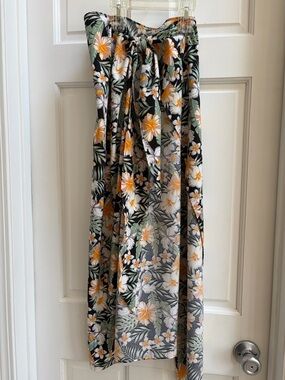 Floral Wrap Skirt with Yellow & White Blooms